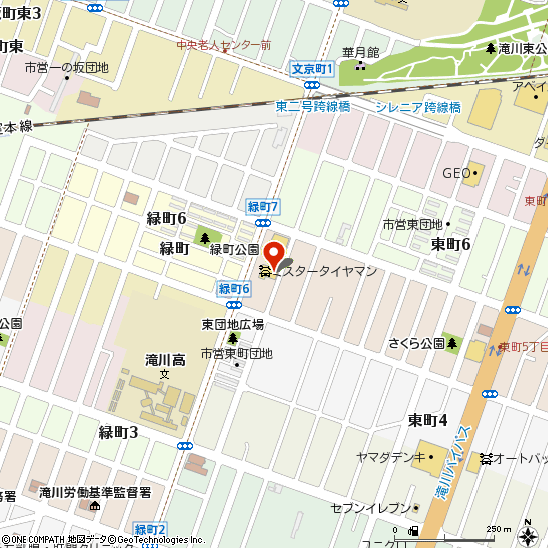 ブリヂストンタイヤセンター北日本株式会社　ミスタータイヤマン 滝川付近の地図